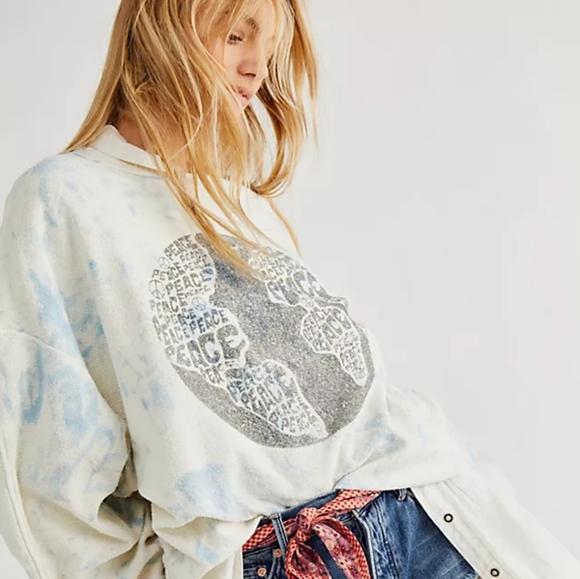Free People Tops - Free People Over and Out Earth Pullover